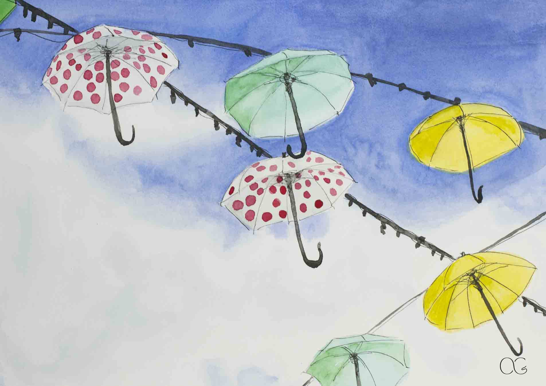Parapluies aquarelle
